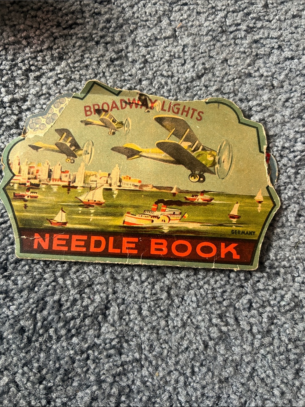 Broadway Lights Needle Book - Vintage Aircraft Illustration